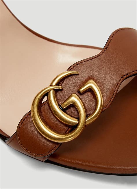 brown gucci marmont sandals